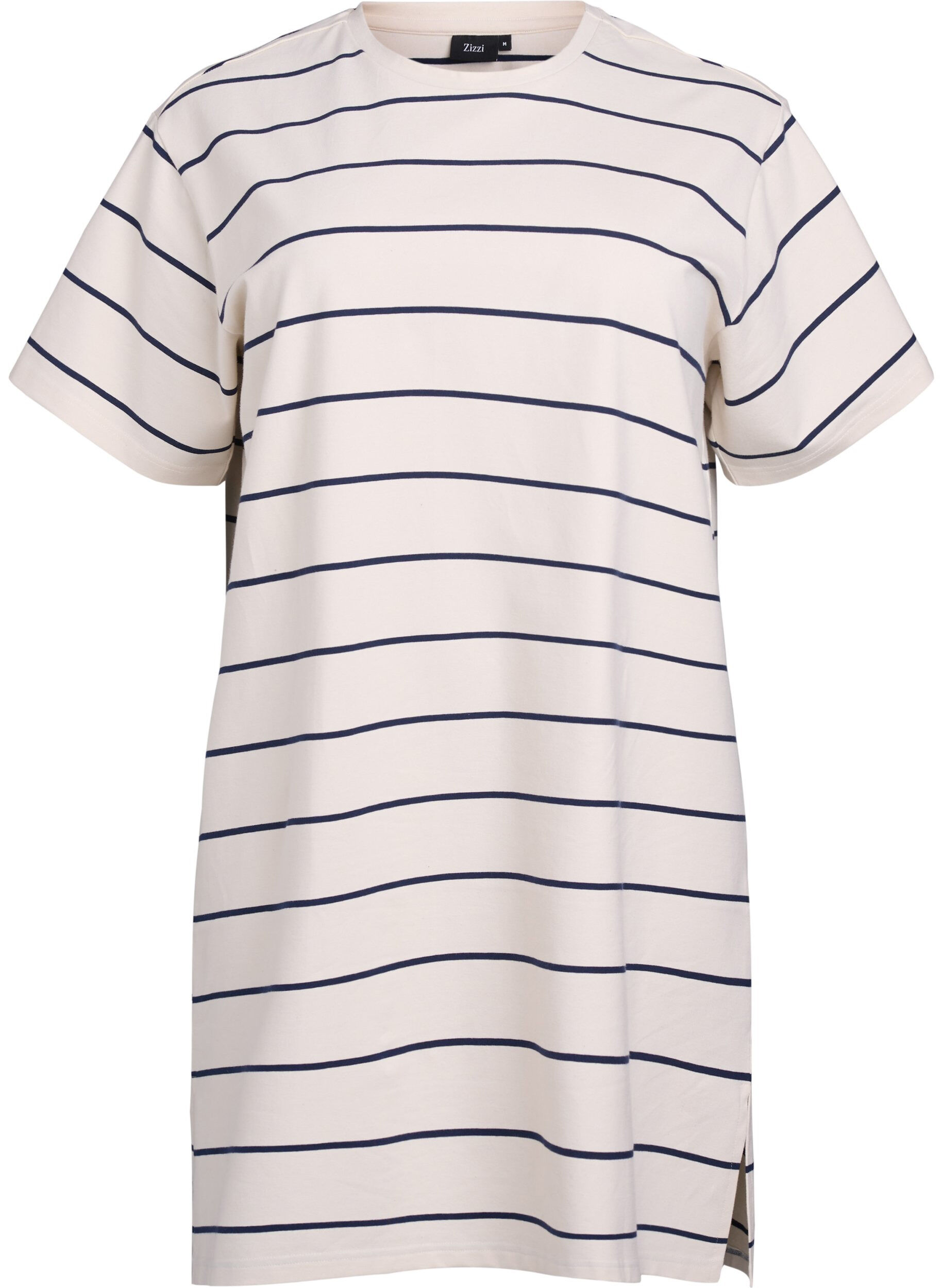 Kort jerseykjole med striber