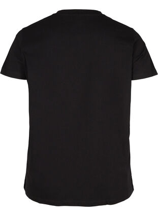 Økologisk bomulds t-shirt med snøredetalje, Black, Packshot image number 1