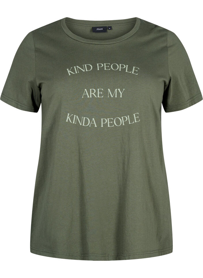 T-shirt med motiv, Thyme w. Kind People, Packshot image number 0