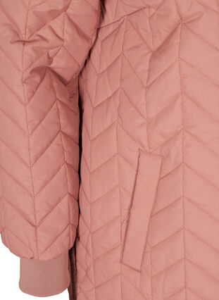 Lang quiltet jakke med knaplukning, Burlwood, Packshot image number 3