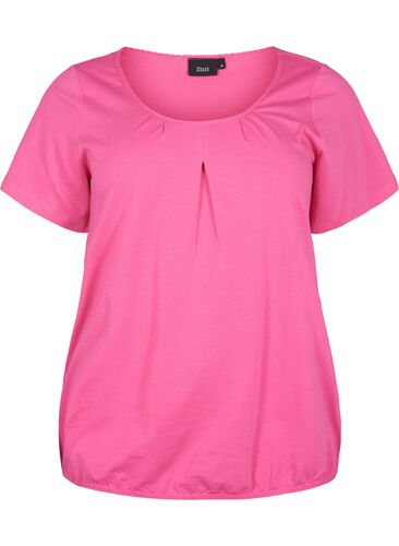 Kortærmet bomulds t-shirt, Shocking Pink, Packshot image number 0
