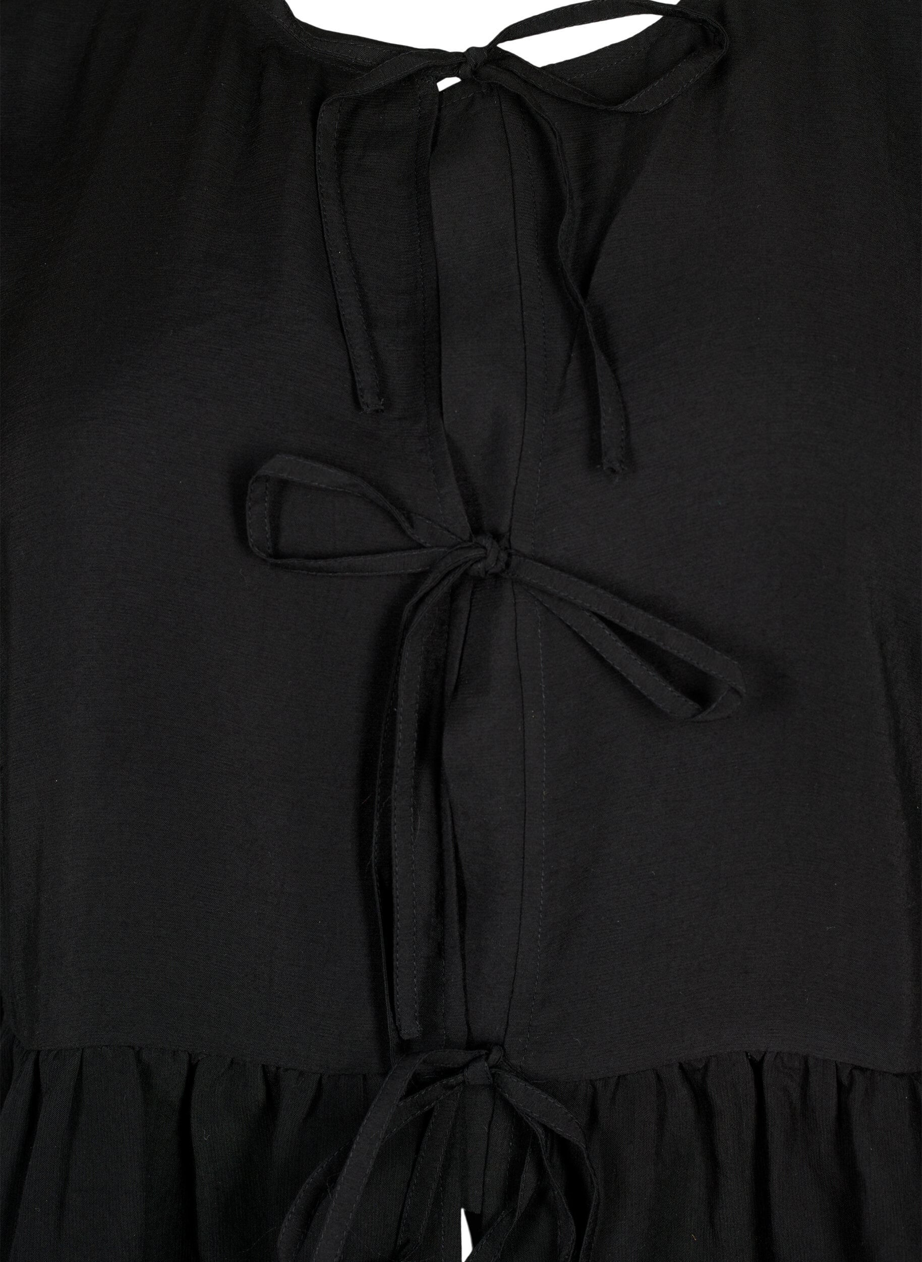 Zizzi Viskose bluse med broderi anglaise, Black, Packshot image number 2