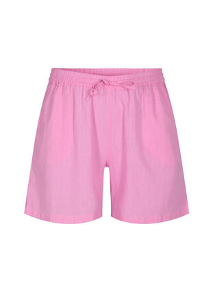 Løse shorts i bomuldsmix med hør, Begonia Pink, Packshot image number 0