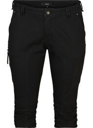 Slim fit capri jeans med lommer, Sort