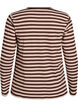 Stribet bluse med lange &aelig;rmer, Brun, Packshot image number 1