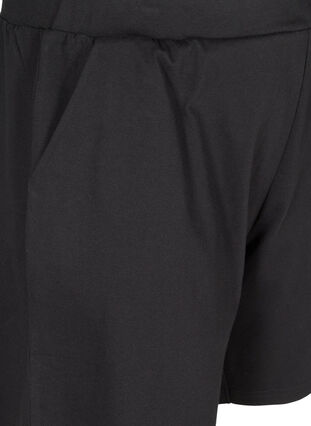 Løse bomulds shorts med lommer, Black, Packshot image number 2