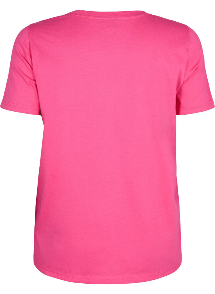 T-shirt i bomuld med guldfarvet tekst , R.Sorbet w.Gold Love, Packshot image number 1