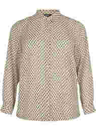 FLASH - Langærmet skjorte med prikker, Off White Dot 