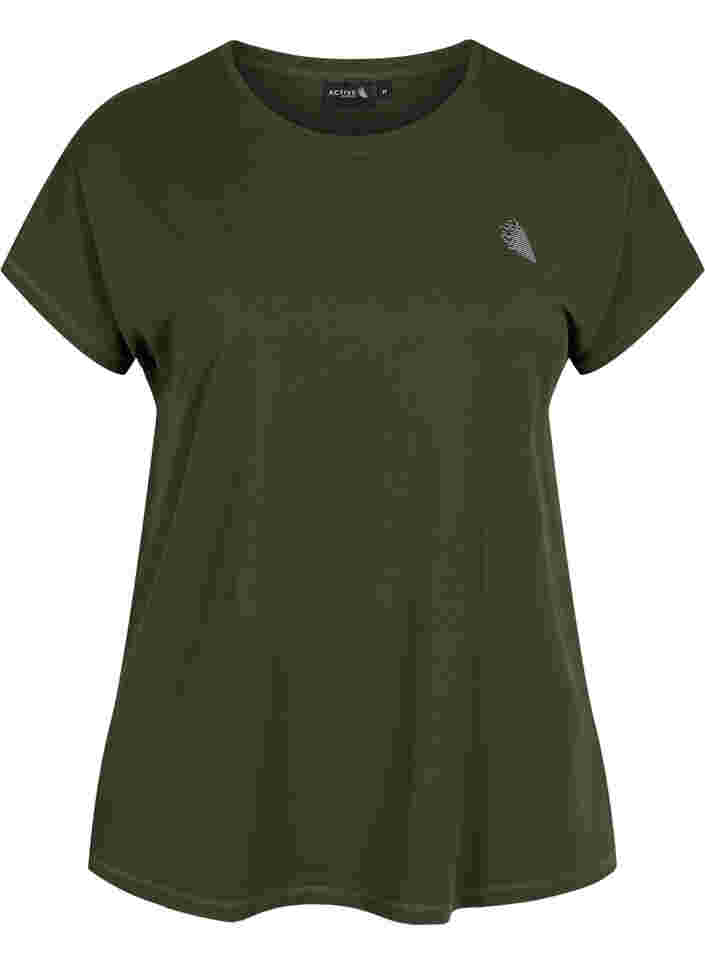Ensfarvet trænings t-shirt, Forest Night, Packshot image number 0
