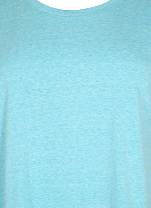 Meleret t-shirt med korte ærmer, Blue Atoll Mél, Packshot image number 2