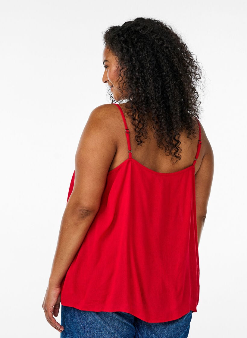 Strop top i viskose, R&oslash;d, Model image number 2