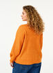 Ribstrikket cardigan med knapper, Orange, Model image number 2