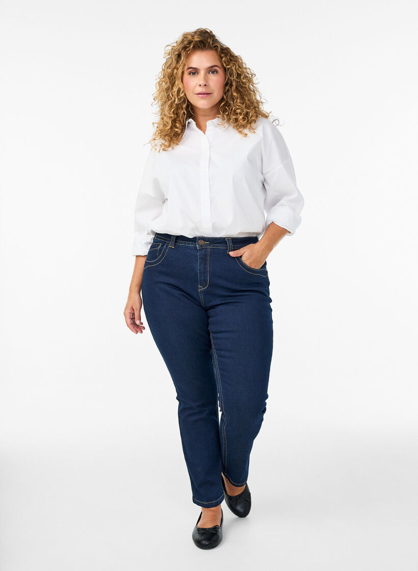 Slim fit Vilma jeans med h&oslash;j talje, Bl&aring;, Model image number 0