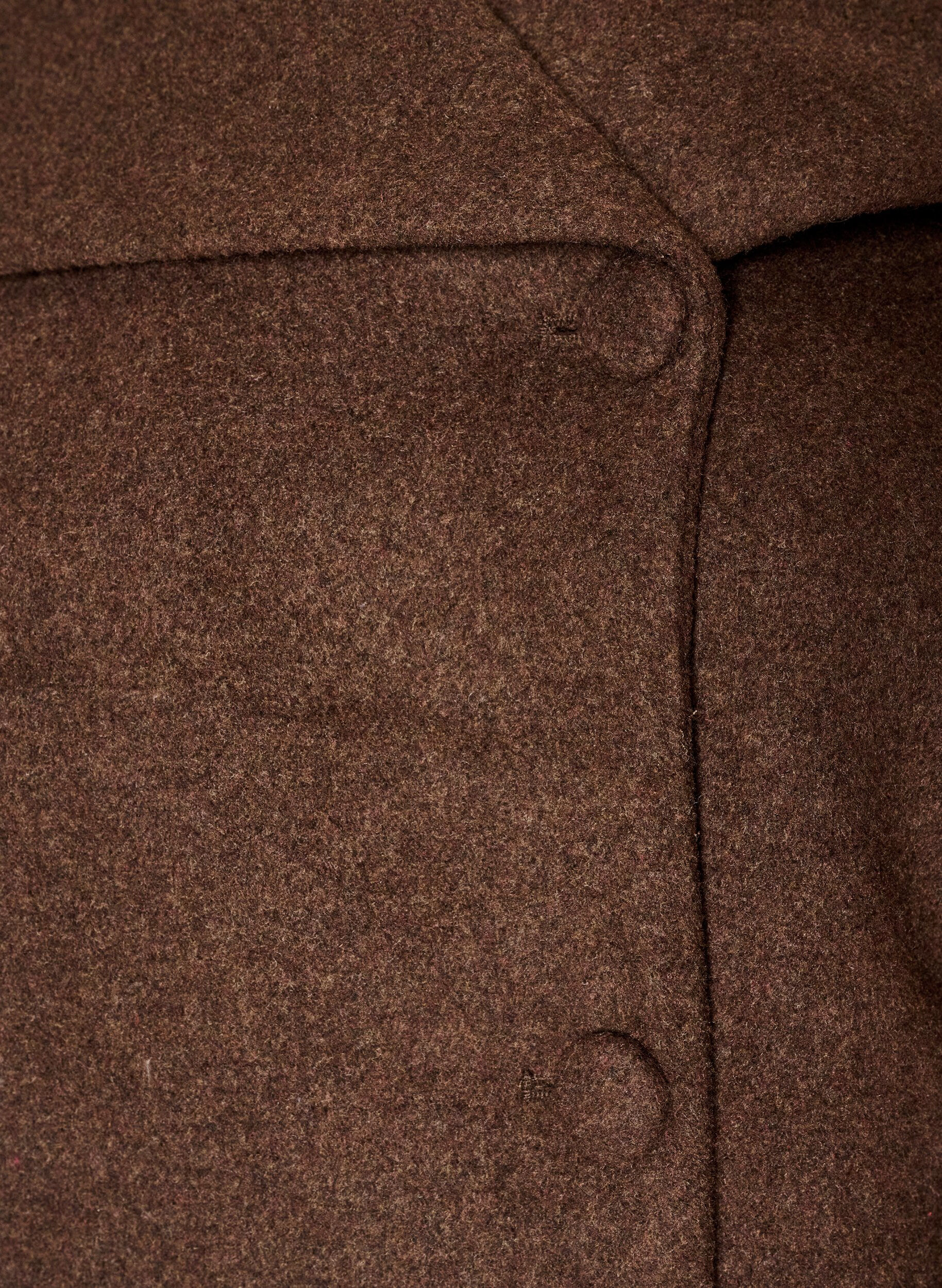 ZizziKort jakke med asymmetrisk knaplukning, Brun, Packshot image number 2