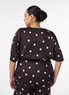 Prikket viskosebluse med V-udsk&aelig;ring og bindeb&aring;nd, Brun, Model image number 2