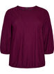 Bluse med struktur og 3/4 &aelig;rmer, Lilla, Packshot image number 0