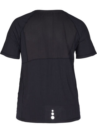 Ensfarvet trænings t-shirt med reflex detaljer, Black, Packshot image number 2