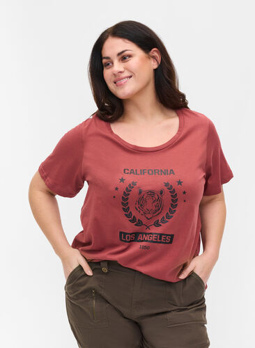 Bomulds t-shirt med tryk , Apple Butter CALI, Model image number 0