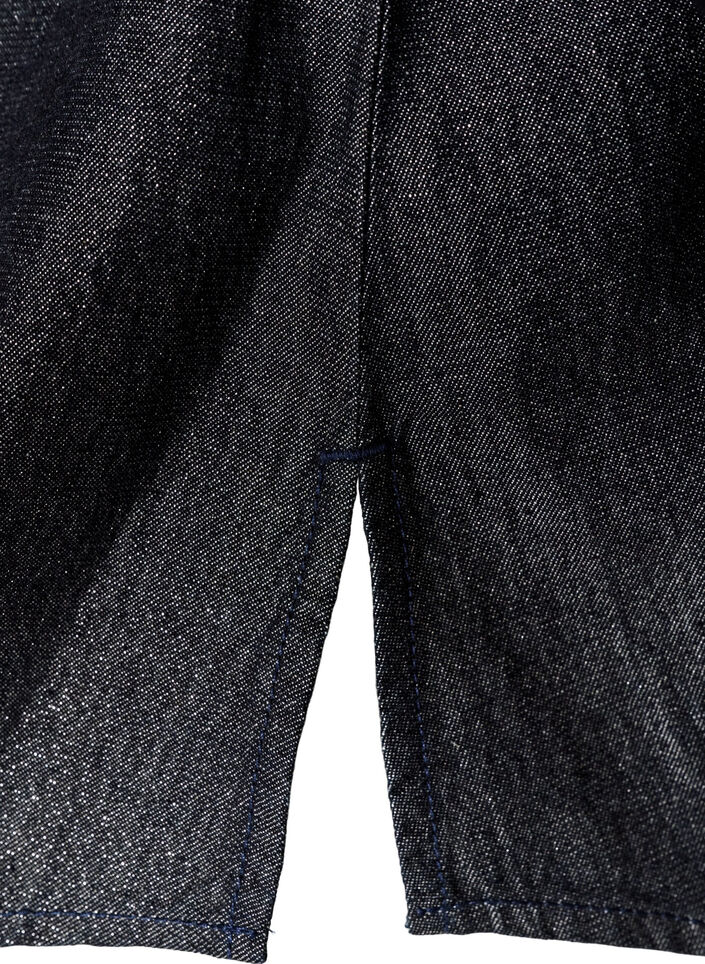 Denimskjorte med glimmertr&aring;d og 3/4-&aelig;rmer, Gr&aring;, Packshot image number 3