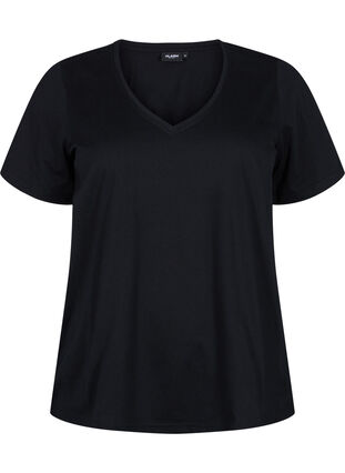 FLASH - 2-pak t-shirts med v-hals, Black/Black, Packshot image number 2