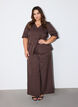 N&aring;lestribet bluse med rhinsten og knapper, Brun, Model image number 1