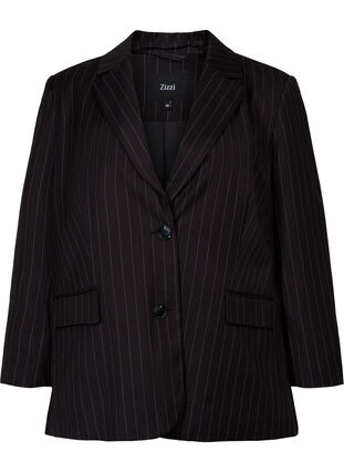 Nålestribet blazer, Black W. Pinstripe, Packshot image number 0