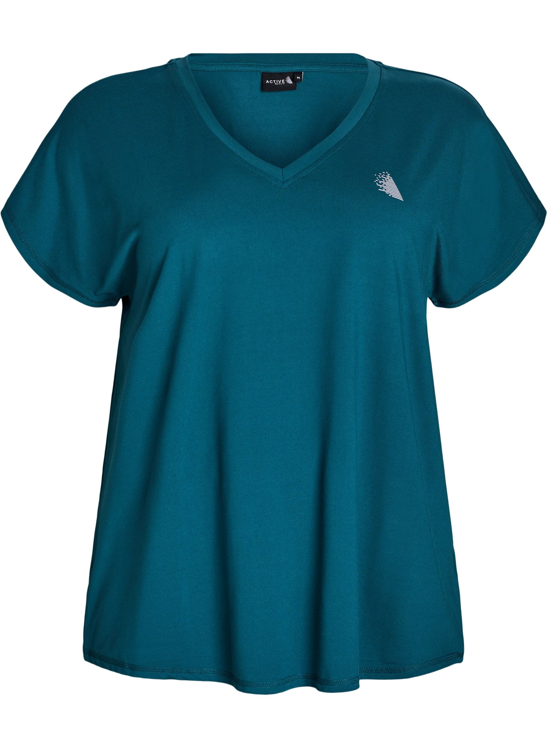 ZizziL&oslash;s tr&aelig;nings t-shirt med v-hals, Gr&oslash;n, Packshot image number 0