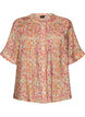 Skjortebluse i viskose med blomsterprint, Orange, Packshot image number 0