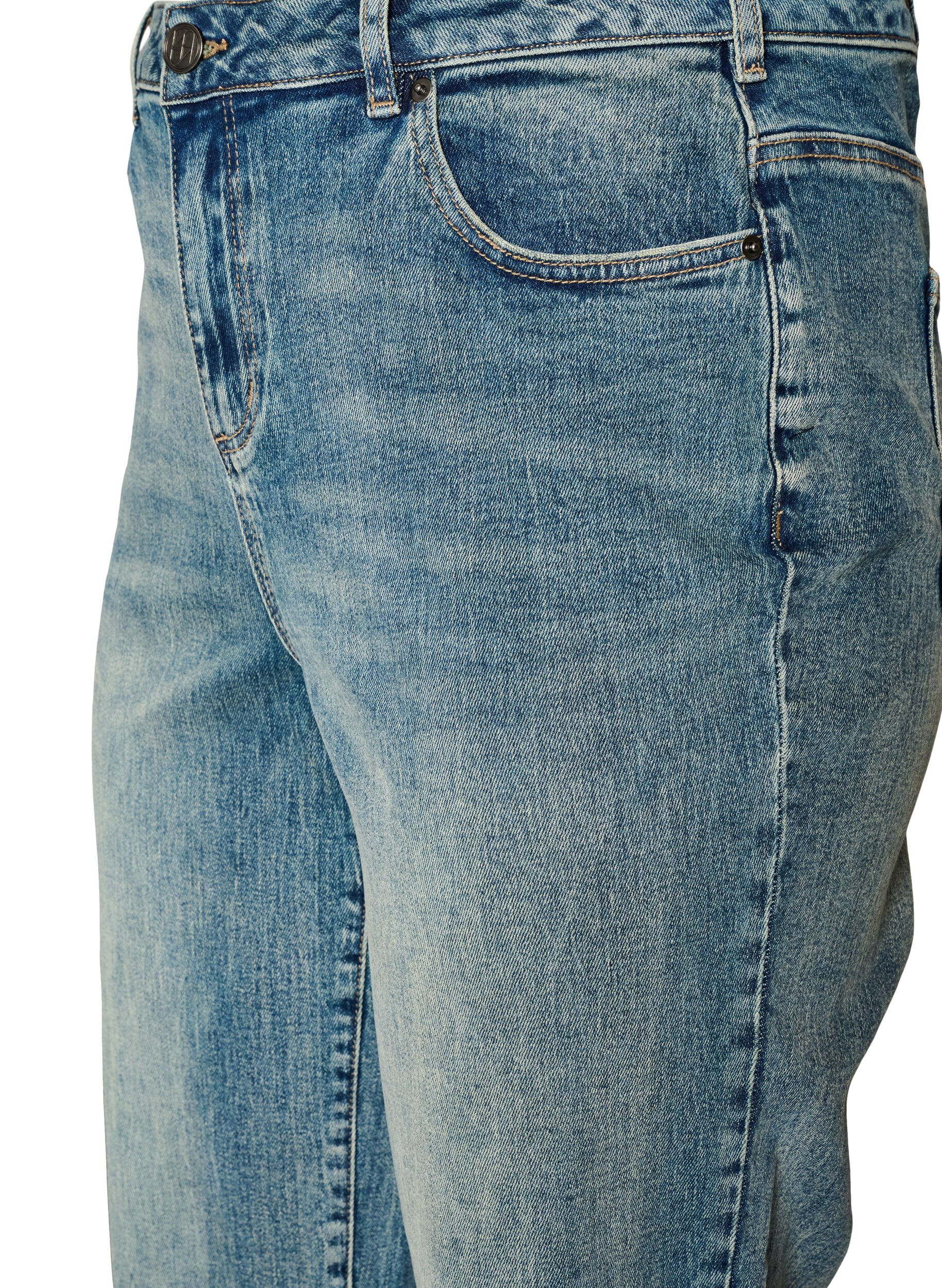 ZizziKiana straight fit jeans med let slidt look, Bl&aring;, Packshot image number 2