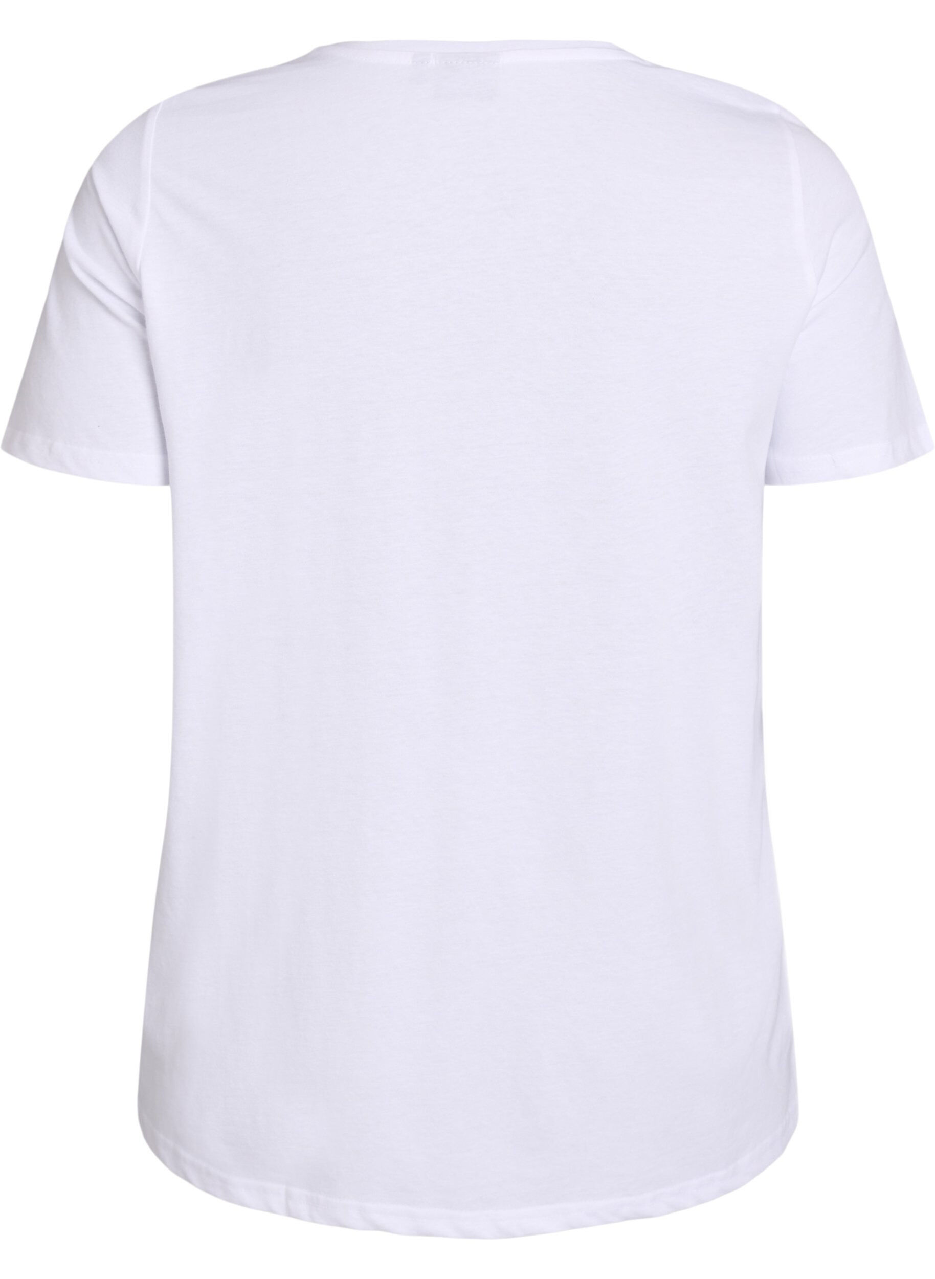 Zizzi T-shirt med motiv , Hvid, Packshot image number 1