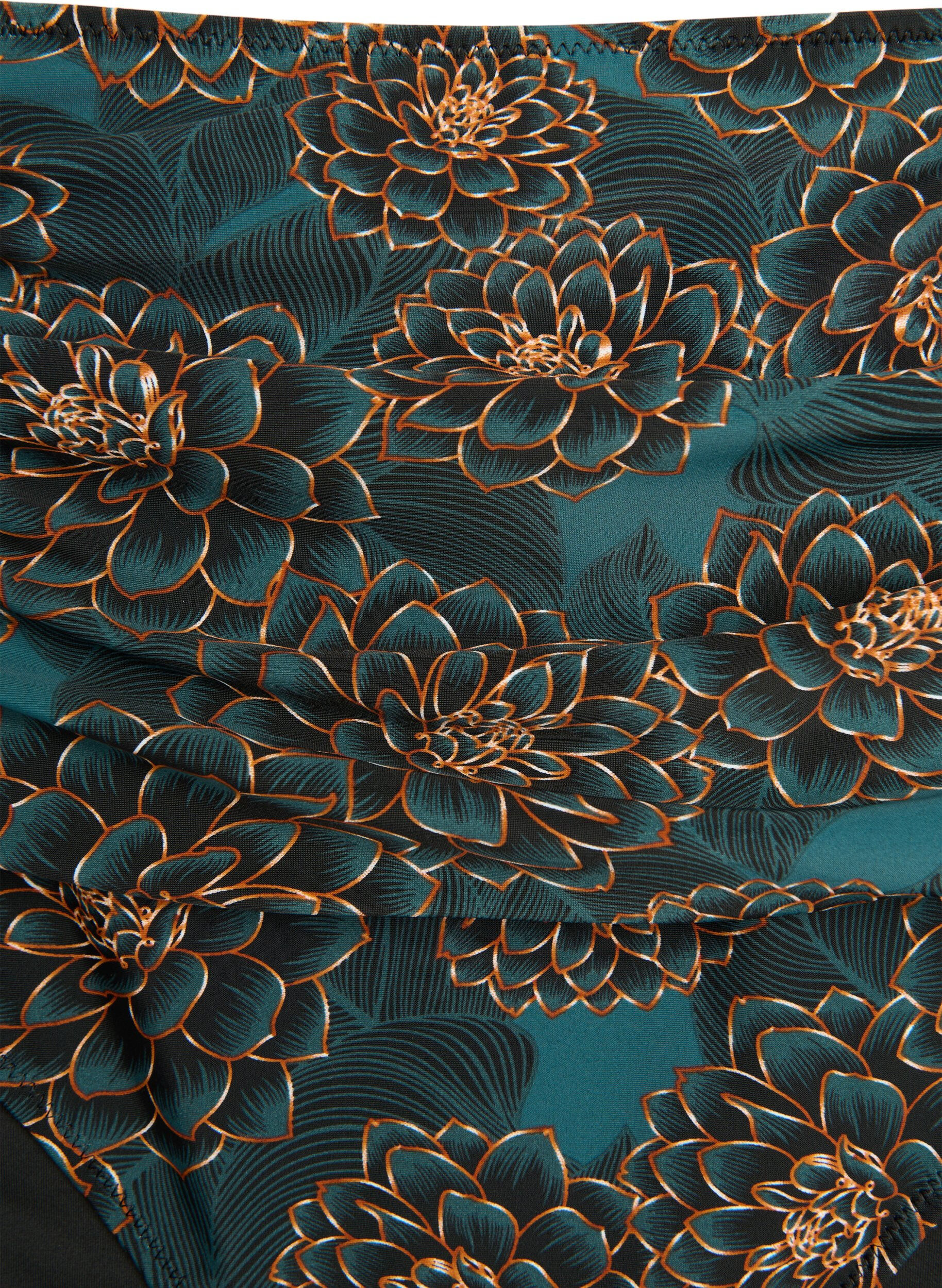 Zizzi Bikini trusse med print og h&oslash;j talje, Bl&aring;, Packshot image number 2