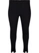 Viskose leggings med slids foran, Black, Packshot image number 0
