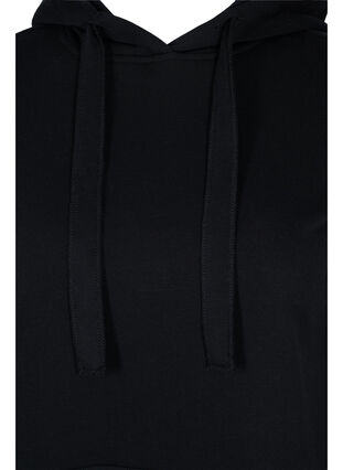 Sweatkjole med hætte og lomme, Black, Packshot image number 2