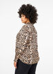 Bluse med smock og leopardprint, Brun, Model image number 2