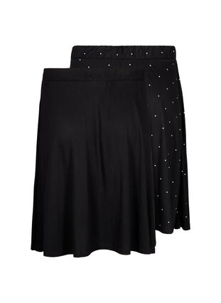 2-pak nederdel i viskose, Black / Black W. dot, Packshot image number 1