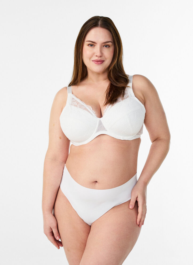 Vatteret blonde bh med b&oslash;jle, Hvid, Model image number 1