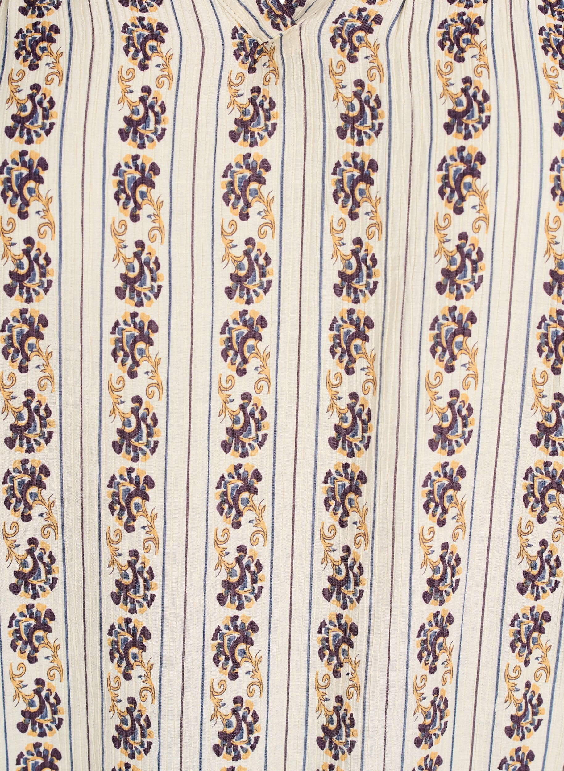 Zizzi Bluse med print og smockkant, Egret AOP, Packshot image number 2