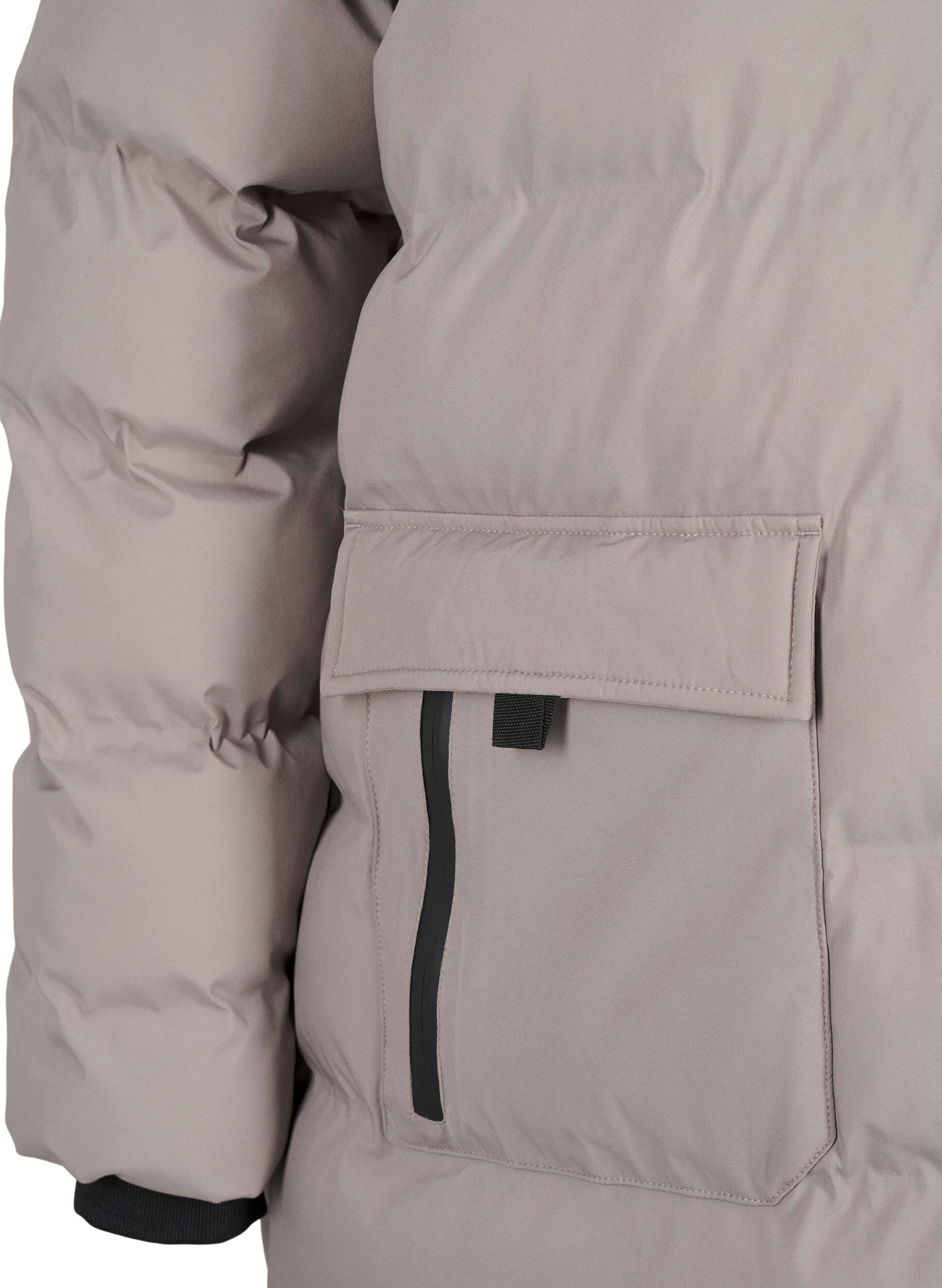 ZizziPufferfrakke med h&aelig;tte og lommer, Beige, Packshot image number 3