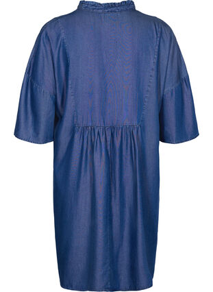 Kjole med 3/4 ærmer i lyocell (TENCEL™), Blue denim, Packshot image number 1
