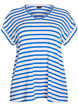Stribet t-shirt med v-hals, Blå, Packshot image number 0