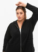 Sweat cardigan med hætte, Black, Model image number 2