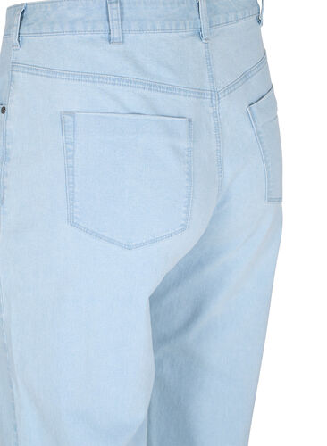 Straight fit Vera jeans med ankellængde og striber, Light blue denim, Packshot image number 3