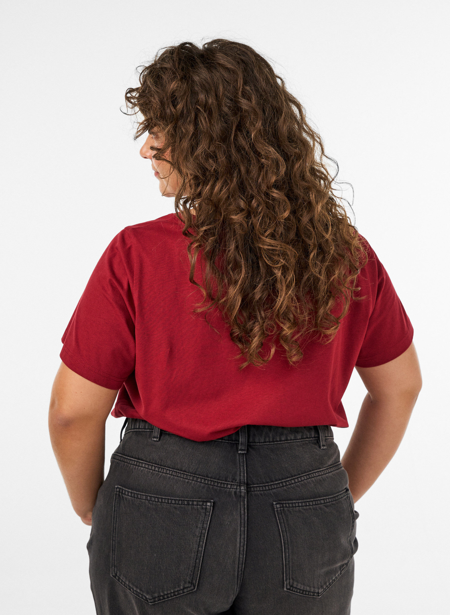 ZizziJule t-shirt i &oslash;kologisk bomuld, R&oslash;d, Model image number 2