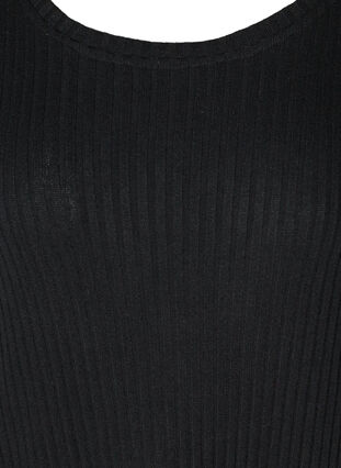 Rib kjole med 2/4 ærmer, Black, Packshot image number 2