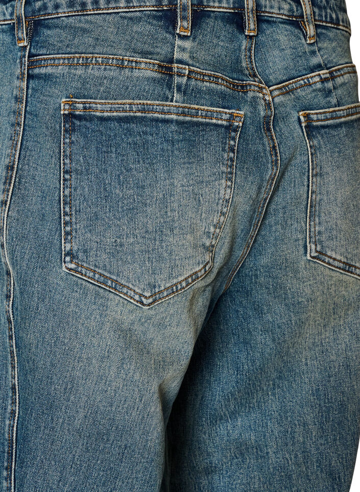 Barrel fit jeans med slidt vask, Bl&aring;, Packshot