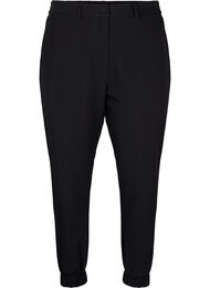 Bukser med elastik i talje og ved ankel, Black