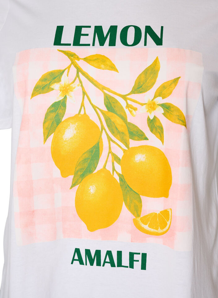 T-shirt i bomuld med print, Hvid, Packshot image number 2