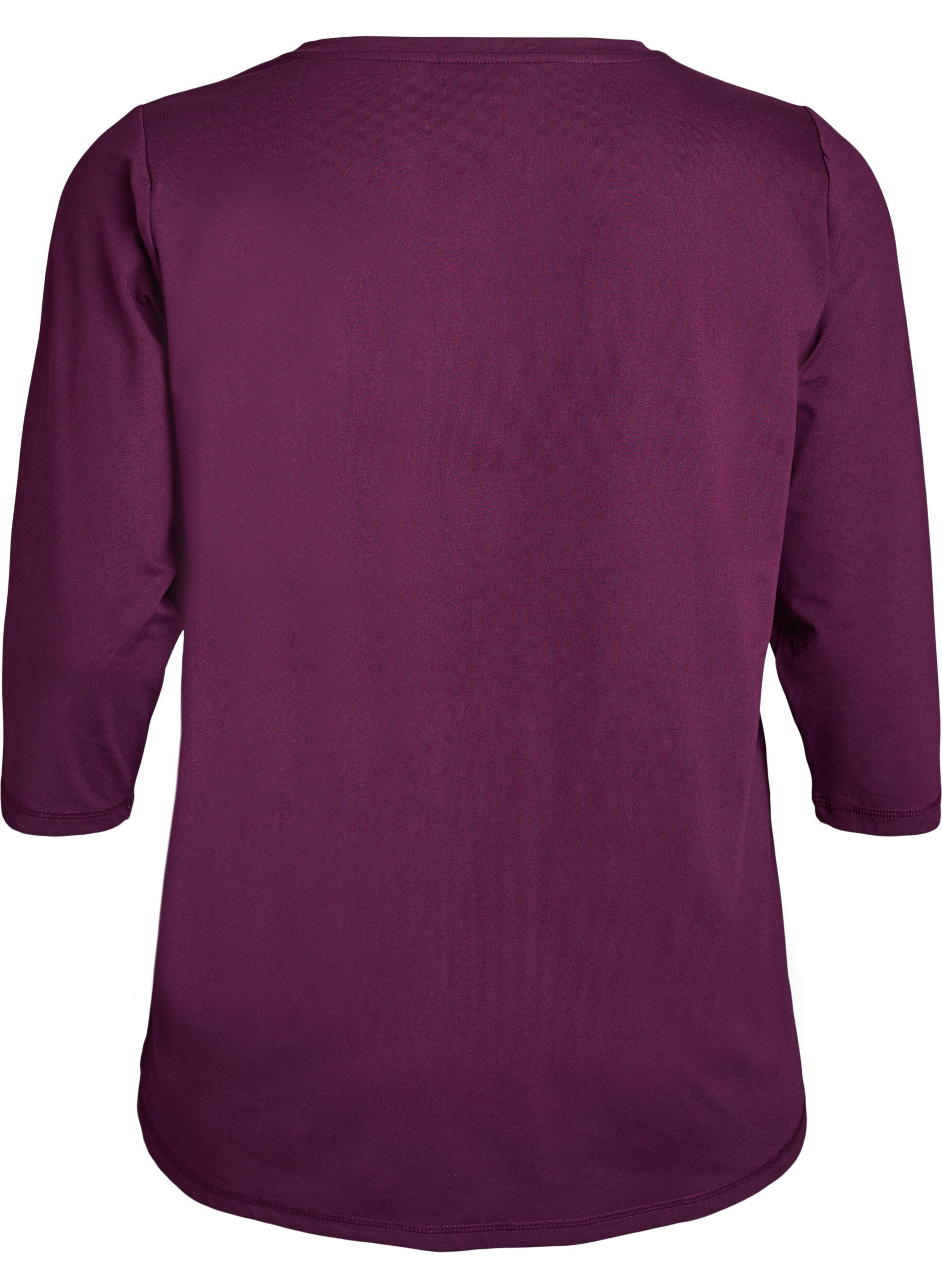 ZizziTr&aelig;ningsbluse med 3/4 &aelig;rmer., Lilla, Packshot image number 1