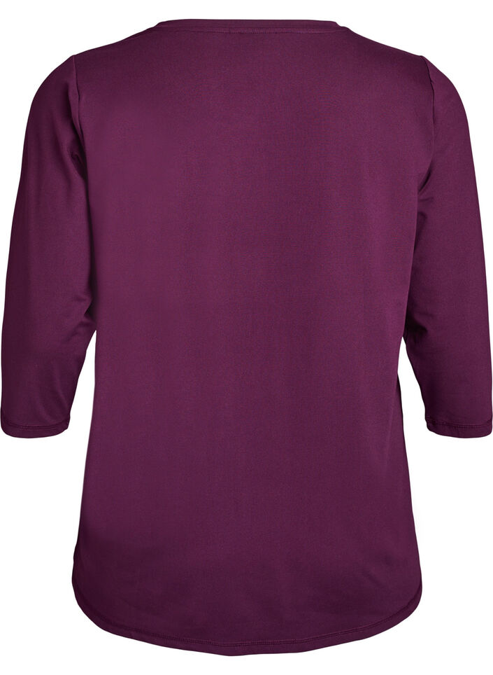 Tr&aelig;ningsbluse med 3/4 &aelig;rmer., Lilla, Packshot image number 1