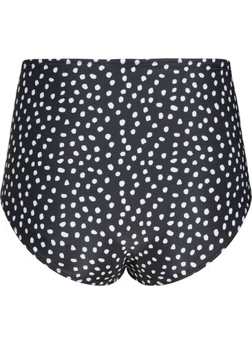 Ekstra højtaljet bikini underdel med print, Black White Dot, Packshot image number 1